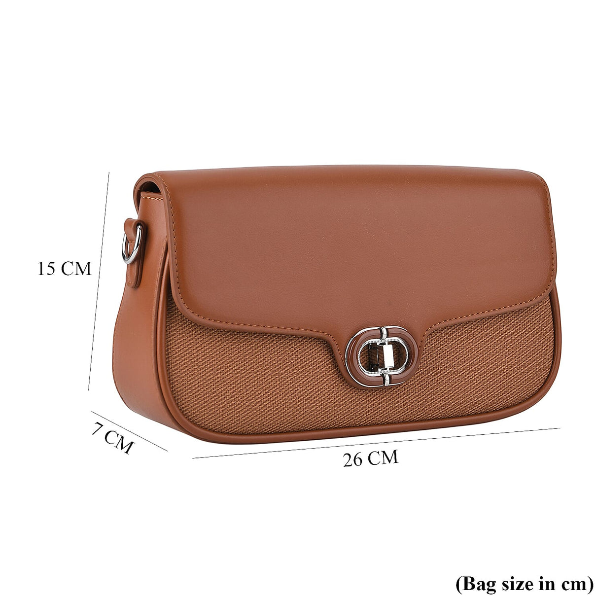 Designer Inspired - Convertible Dual-Strap Convertible Baguette Crossbody &amp; Shoulder Bag - Brown V32513551 9