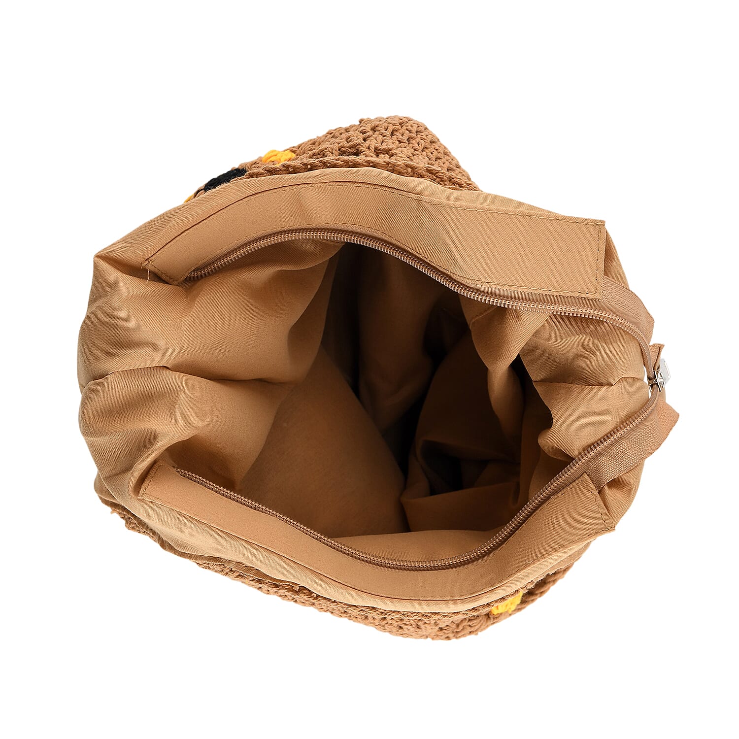 Floral Crochet Slouchy Tote Bag - Brown 8501467 6