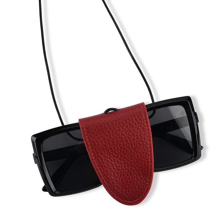 Genuine Leather Magnetic Sunglass Holder Strap - Burgundy 8413785 1