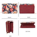 Designer-Inspired RFID-Protected Flower Print Shoulder Bag with a Magnetic Detachable Wallet - Chain Strap included - Tapestry Rose