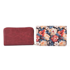 Designer-Inspired RFID-Protected Flower Print Shoulder Bag with a Magnetic Detachable Wallet - Chain Strap included - Tapestry Rose