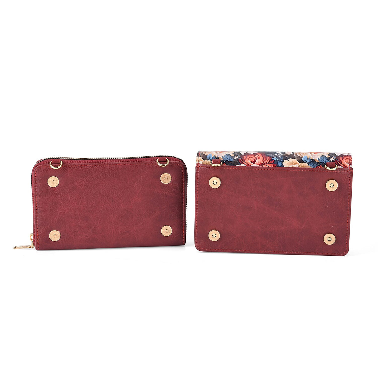 Designer-Inspired RFID-Protected Flower Print Shoulder Bag with a Magnetic Detachable Wallet - Chain Strap included - Tapestry Rose V32490993 7