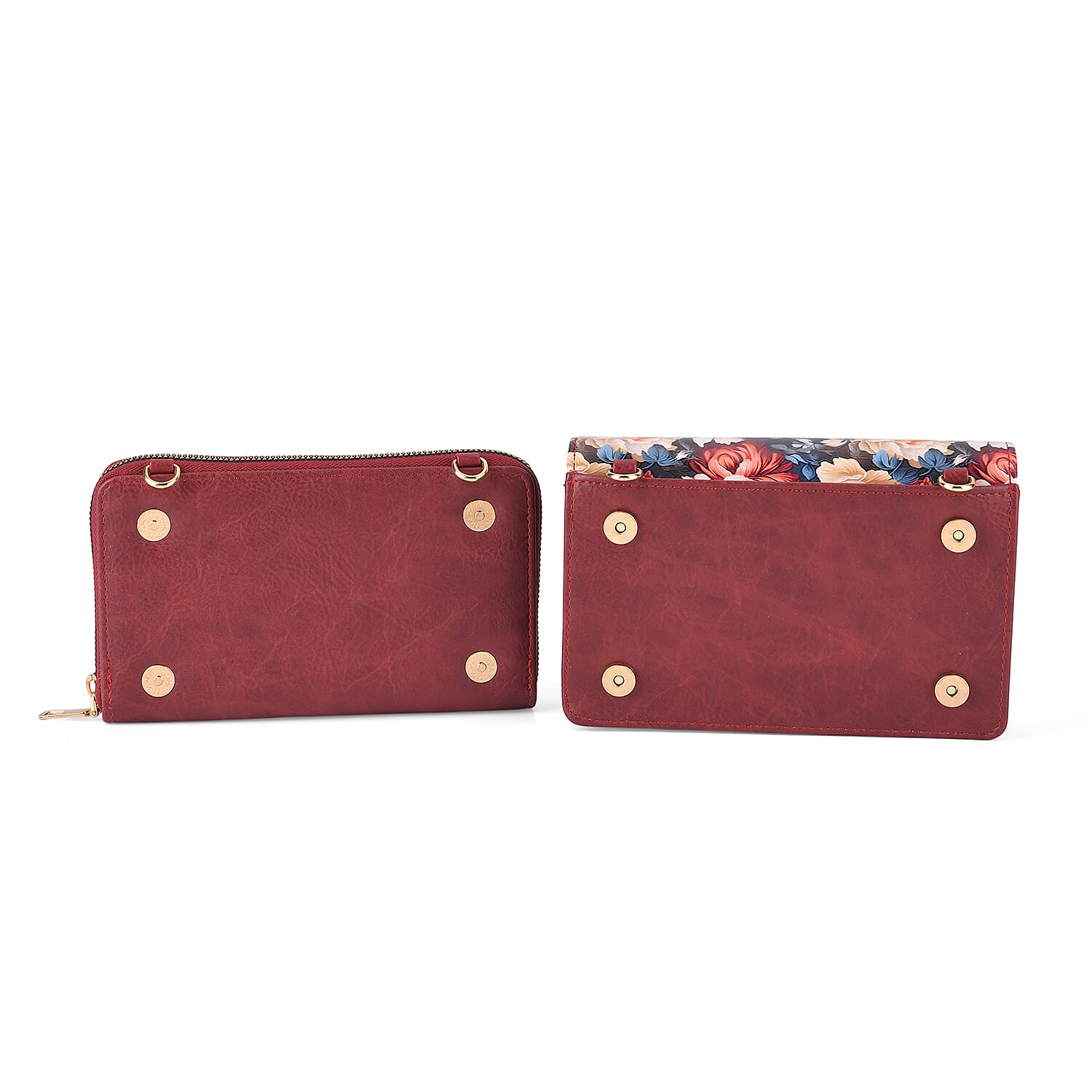 Designer-Inspired RFID-Protected Flower Print Shoulder Bag with a Magnetic Detachable Wallet - Chain Strap included - Tapestry Rose V32490993 7