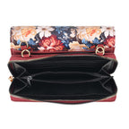 Designer-Inspired RFID-Protected Flower Print Shoulder Bag with a Magnetic Detachable Wallet - Chain Strap included - Tapestry Rose