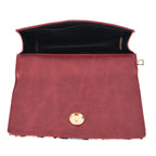Designer-Inspired RFID-Protected Flower Print Shoulder Bag with a Magnetic Detachable Wallet - Chain Strap included - Tapestry Rose