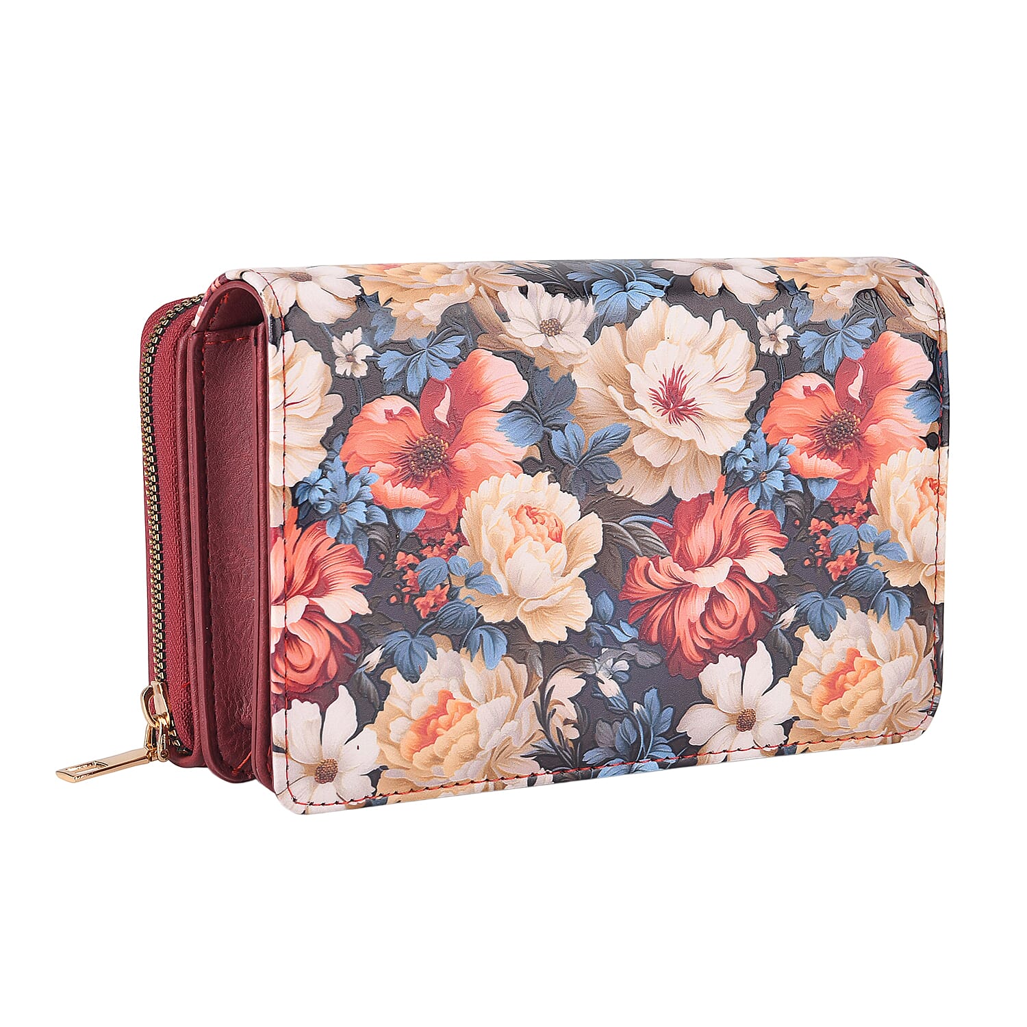 Designer-Inspired RFID-Protected Flower Print Shoulder Bag with a Magnetic Detachable Wallet - Chain Strap included - Tapestry Rose V32490993 10