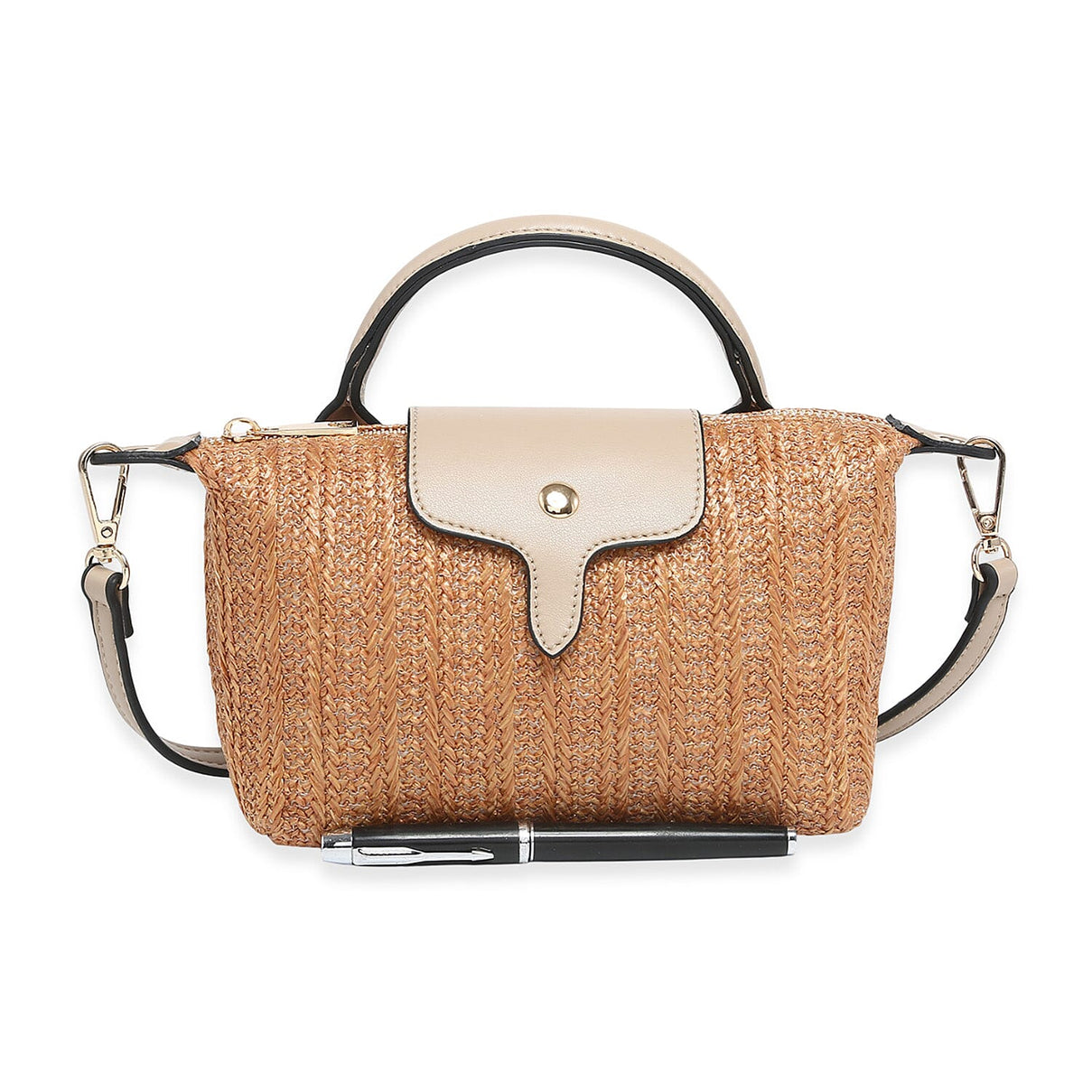 Crossbody Bag with Beige Accents - Camel 8122415 0