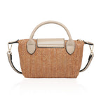 Crossbody Bag with Beige Accents - Camel