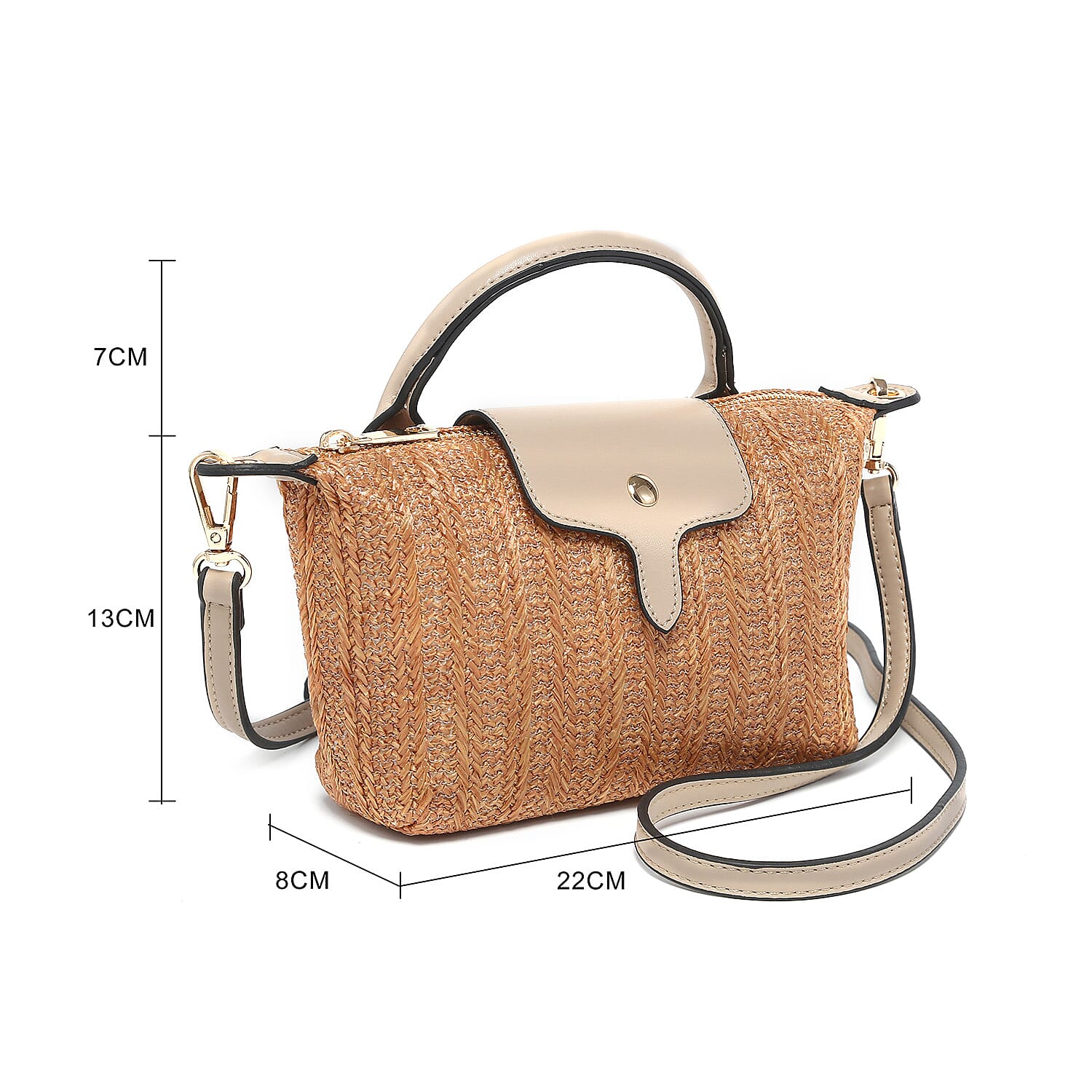 Crossbody Bag with Beige Accents - Camel 8122415 4