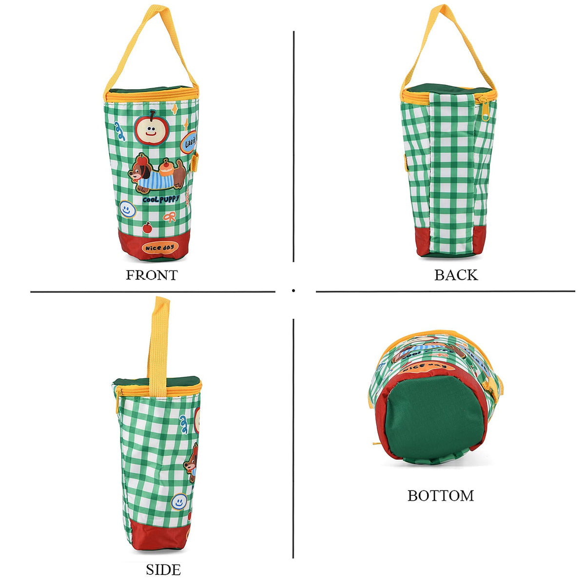 Cute Cartoon Print Insulated Tumbler Travel Mug Bag with Handle &amp; Straw Hole - Multi Colour V32513550 3