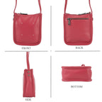 Genuine Leather Crossbody Bag - Fuchsia