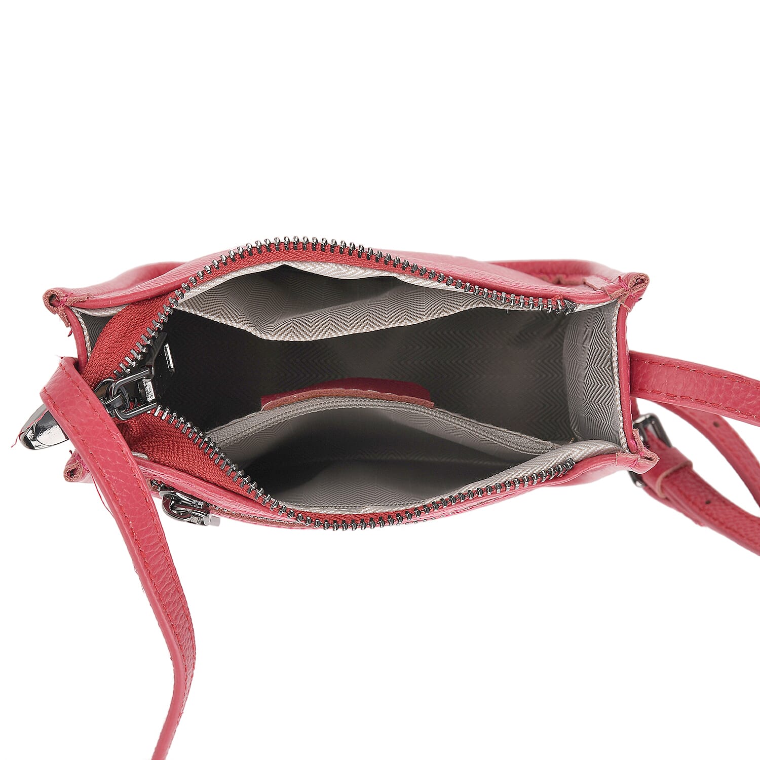 Genuine Leather Crossbody Bag - Fuchsia V32513559 6