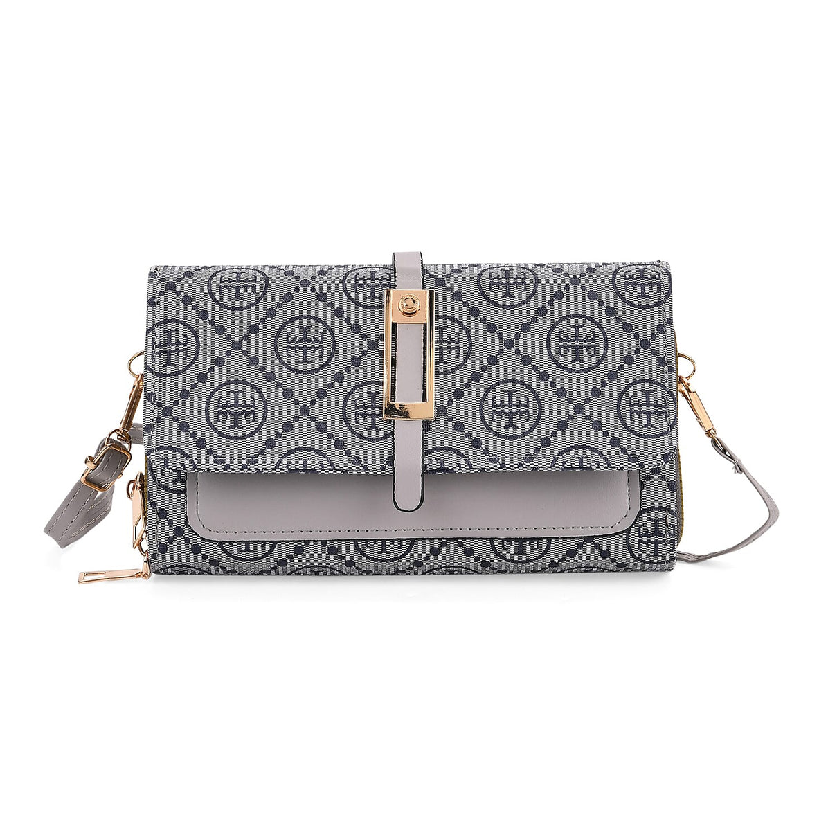 Monogram Pattern Crossbody Bag - Grey 8046688 0