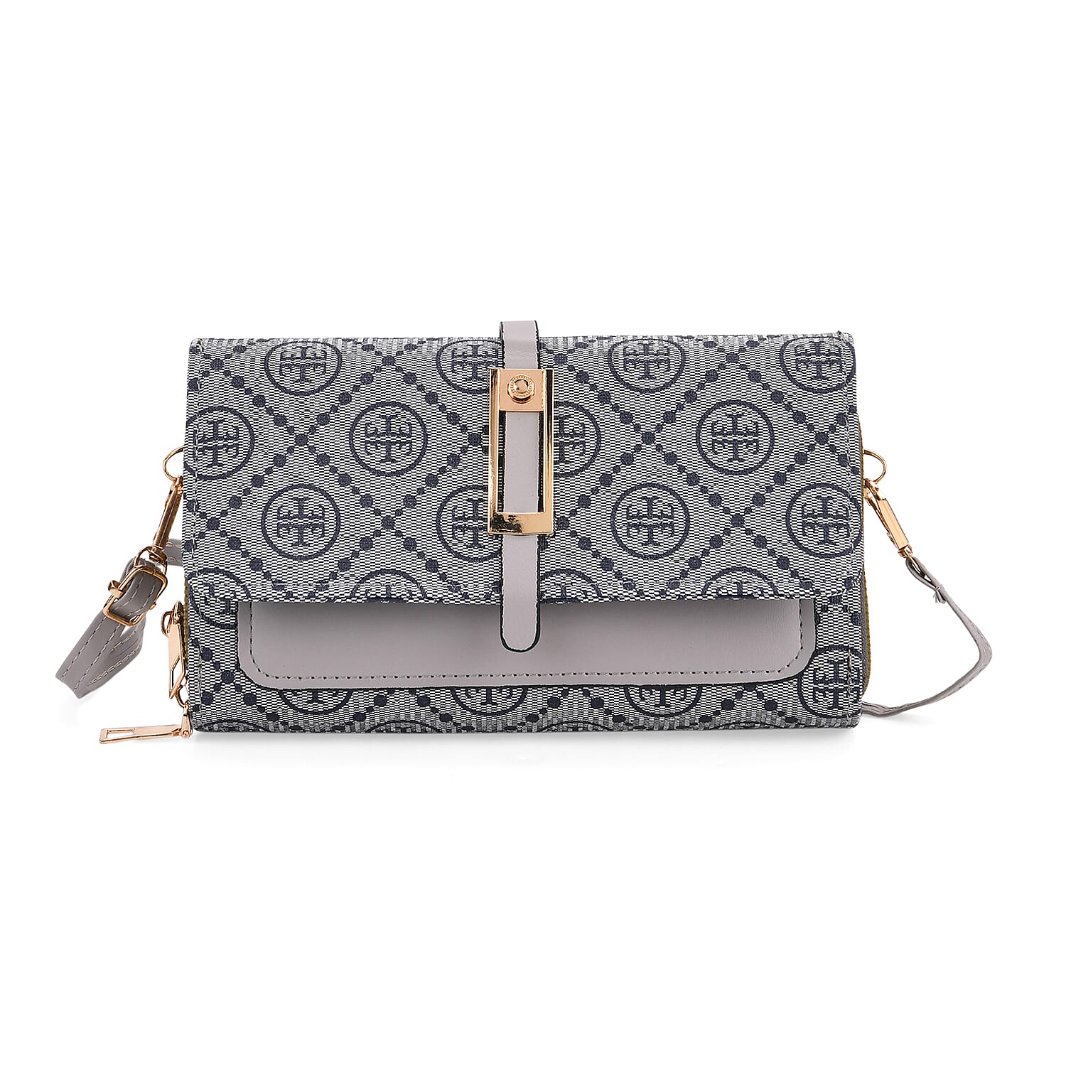 Monogram Pattern Crossbody Bag - Grey 8046688 0