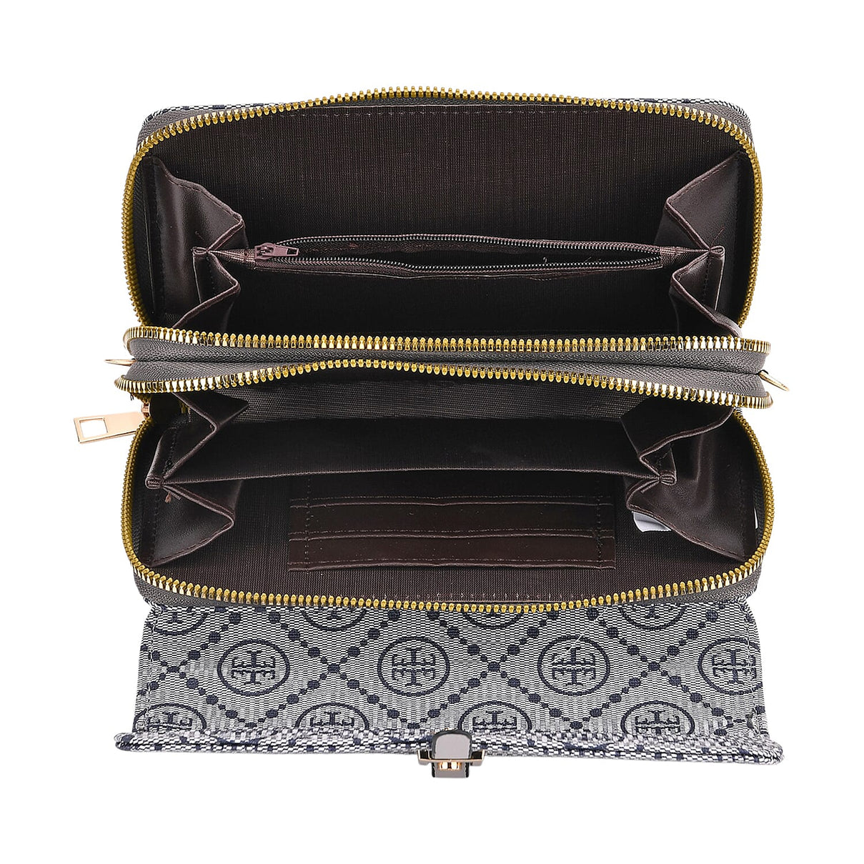 Monogram Pattern Crossbody Bag - Grey 8046688 5