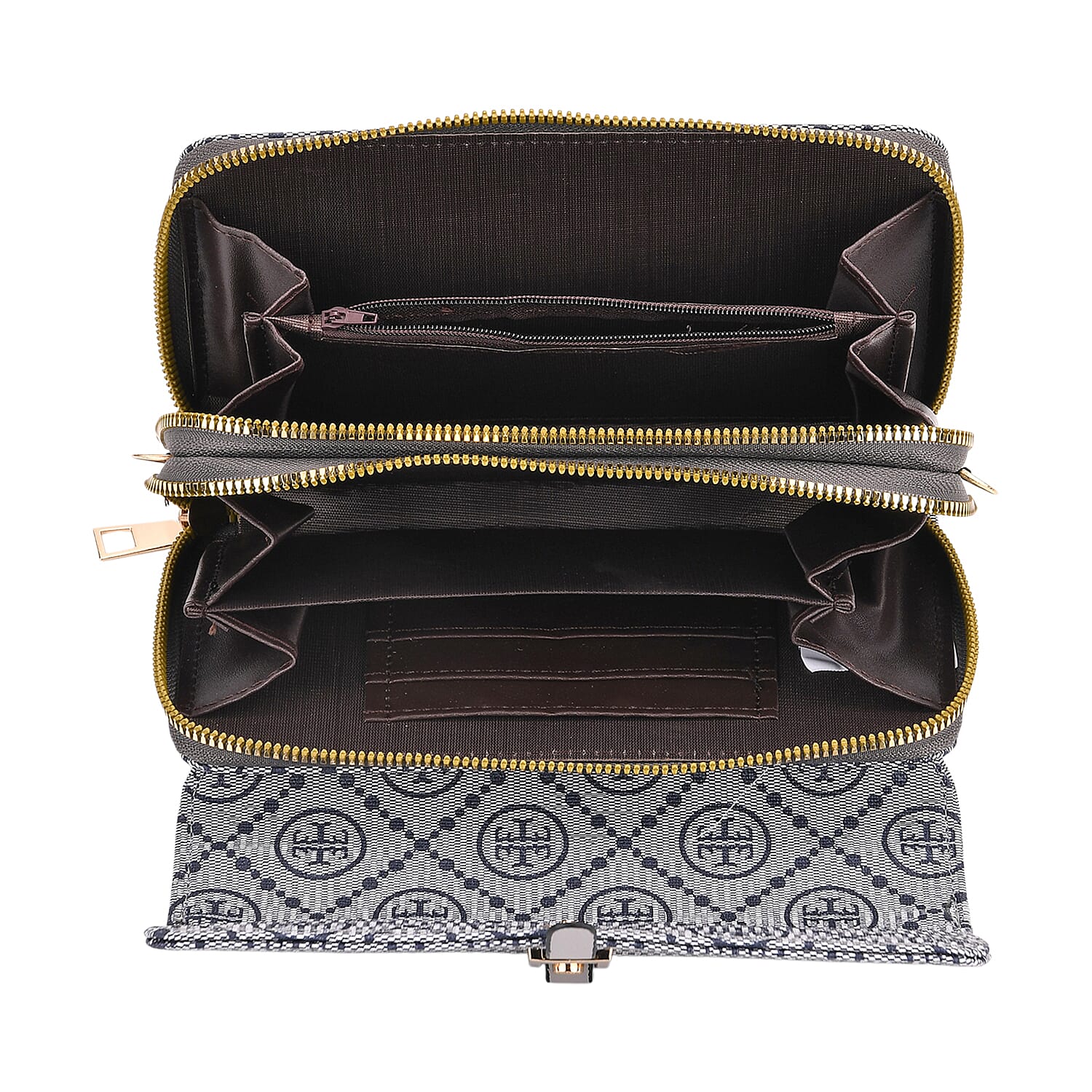 Monogram Pattern Crossbody Bag - Grey 8046688 5