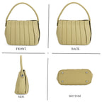 Crossbody Bag with Pleated Design & Top Handle - Green
