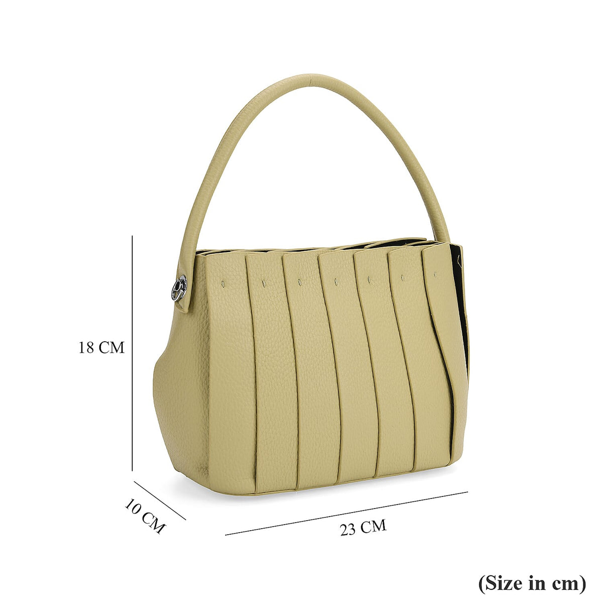 Crossbody Bag with Pleated Design &amp; Top Handle - Green V32512921 7