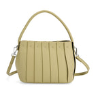 Splicing Crossbody Bag with Pleated Design & Top Handle