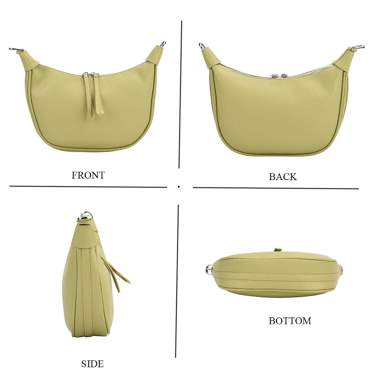 Casual Crescent Shoulder Bag - Green V32513843 4