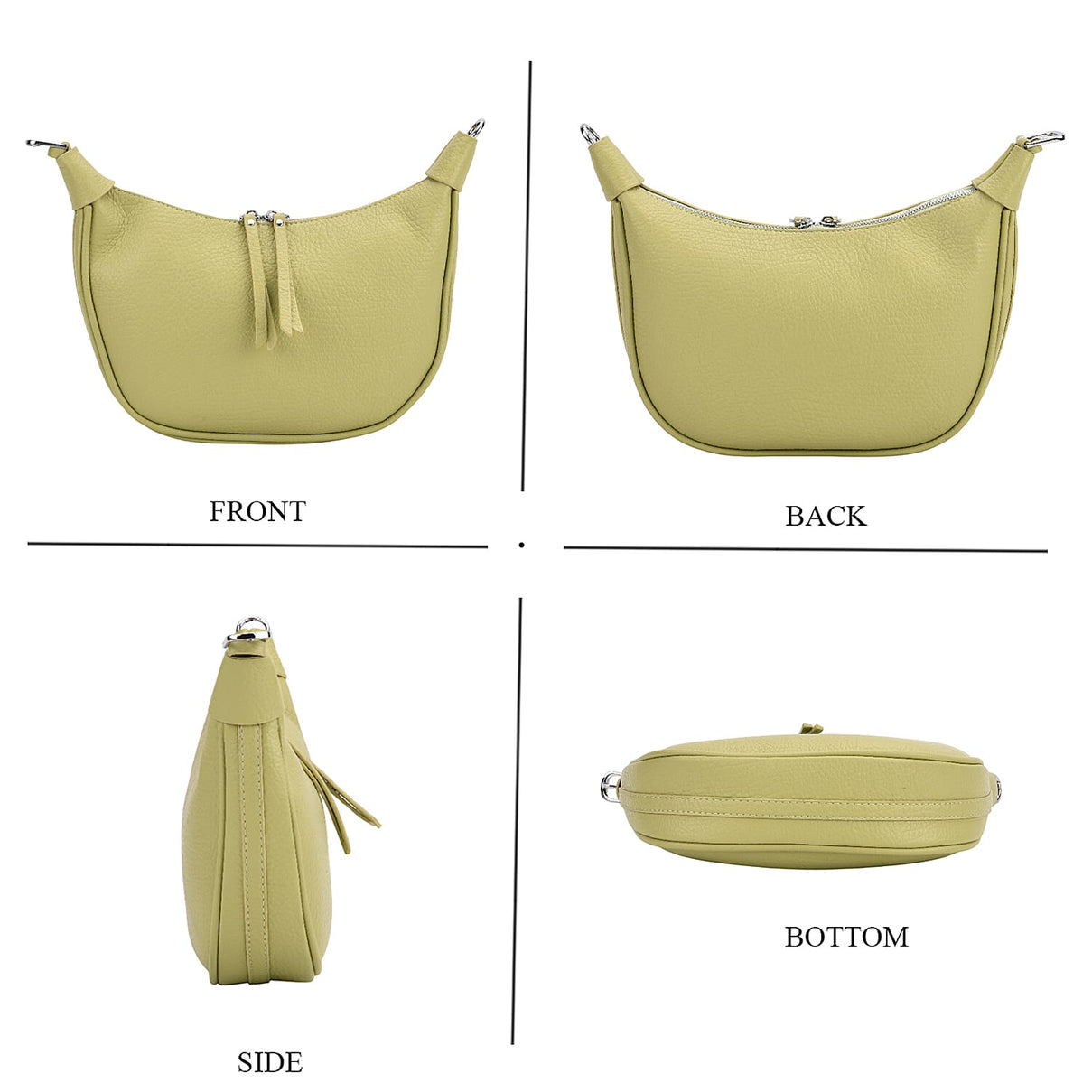 Casual Crescent Shoulder Bag - Green V32352076 4