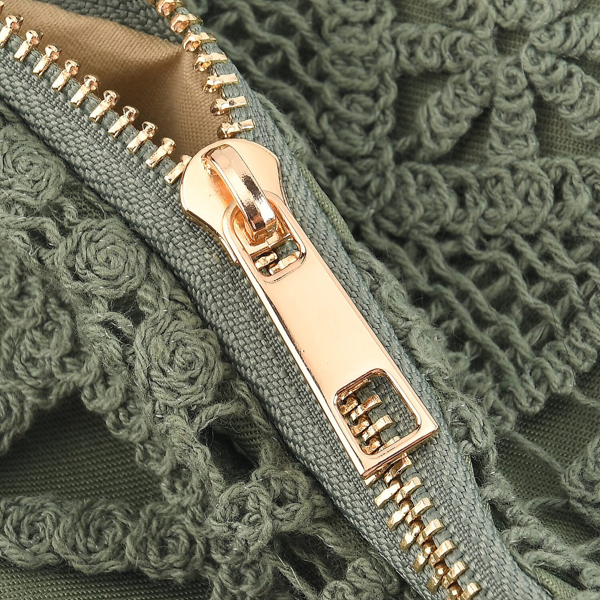Crochet Crescent Sling Bag with Adjustable Strap - Green V32372705 6