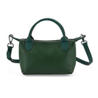 Designer Inspired Genuine Leather Mini Crossbody Bag Wth Top Handle (Size - One Size) - Green