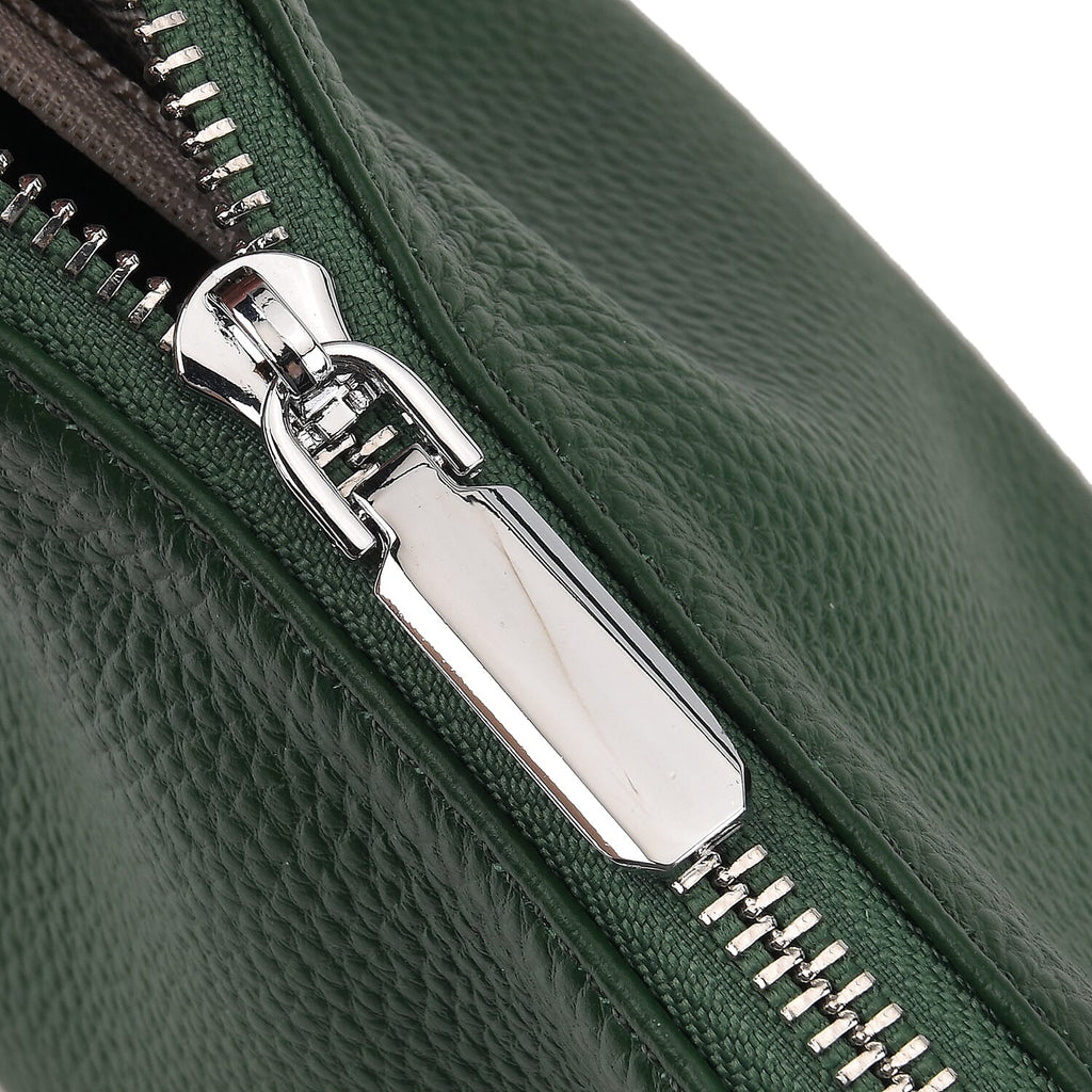 Designer Inspired Genuine Leather Mini Crossbody Bag Wth Top Handle (Size - One Size) - Green