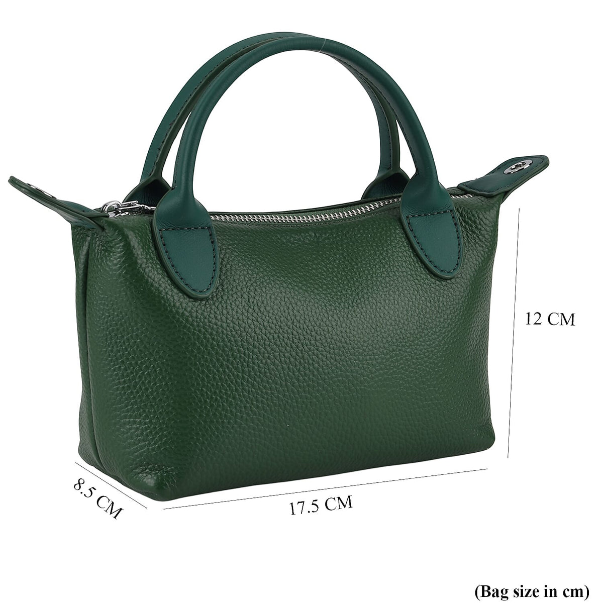 Designer Inspired Genuine Leather Mini Crossbody Bag Wth Top Handle (Size - One Size) - Green V32579865 8