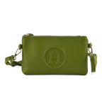 THE LUXURY TO OWN - Designer Inspired 100% Premium Genuine Leather Embossed Crossbody Bag - Green