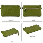 THE LUXURY TO OWN - Designer Inspired 100% Premium Genuine Leather Embossed Crossbody Bag - Green