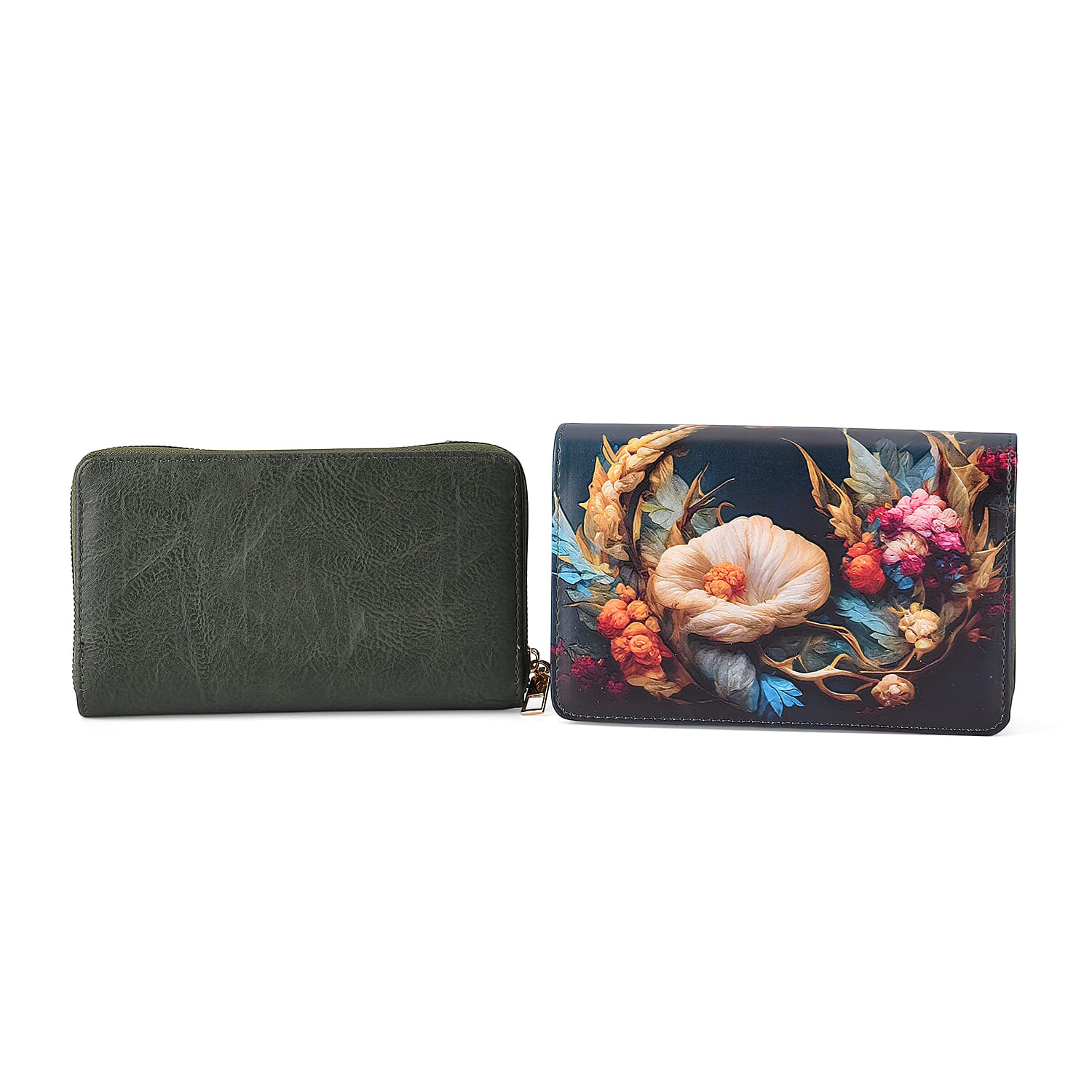 Designer-Inspired RFID-Protected Flower Print Shoulder Bag with a Magnetic Detachable Wallet - Chain Strap included  - Cornish Floral V32519683 6