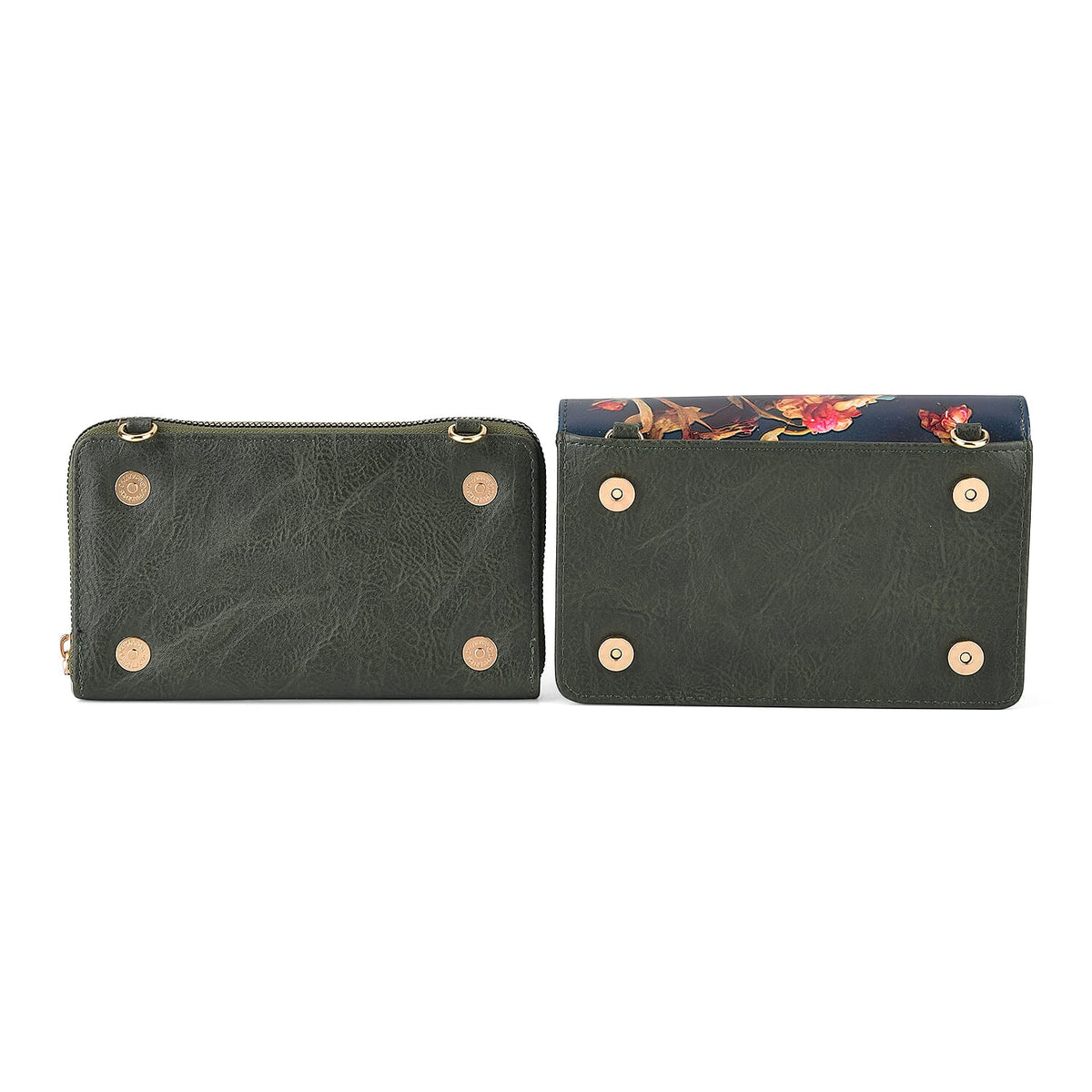 Designer-Inspired RFID-Protected Flower Print Shoulder Bag with a Magnetic Detachable Wallet - Chain Strap included  - Cornish Floral V32519683 7