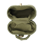 Vintage Style Straw Box Bag with Twist-Lock Clasp & Gold Chain Strap - Green
