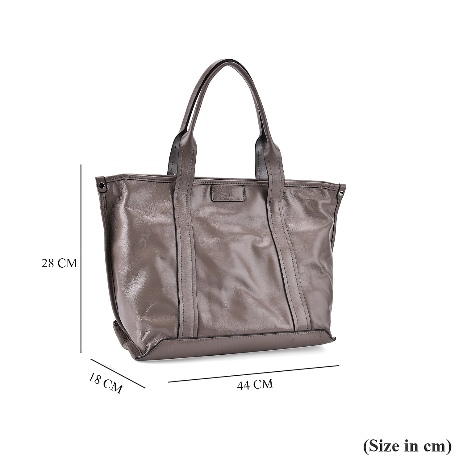 Closeout Deal Genuine Leather Tote Bag with Detachable Shoulder Strap - Grey 8031653 10