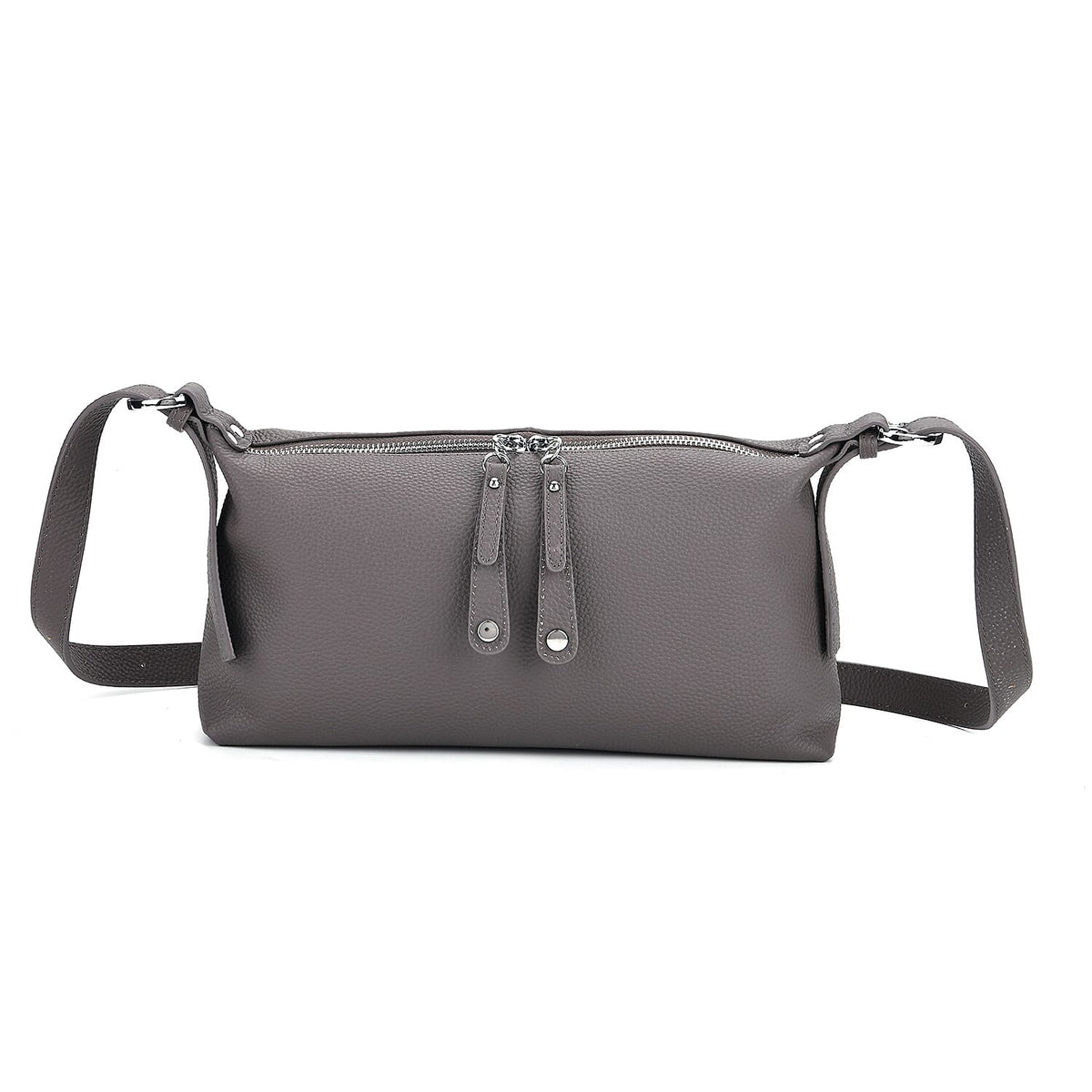 100% Genuine Leather  Full Grain Crossbody Bag with Adjustable Strap - Grey 8160705 0