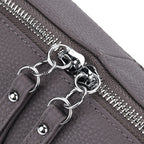 100% Genuine Leather  Full Grain Crossbody Bag with Adjustable Strap - Grey