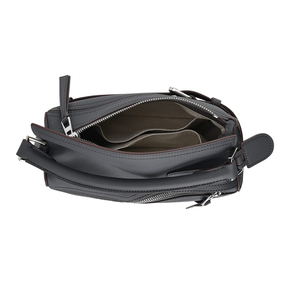 Designer Inspired - Genuine Leather Geometric Panel Handbag with 2 Detachable Straps 8377454 6