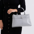 Designer Inspired- 100% Genuine Leather Tote  Bag - Cornflower