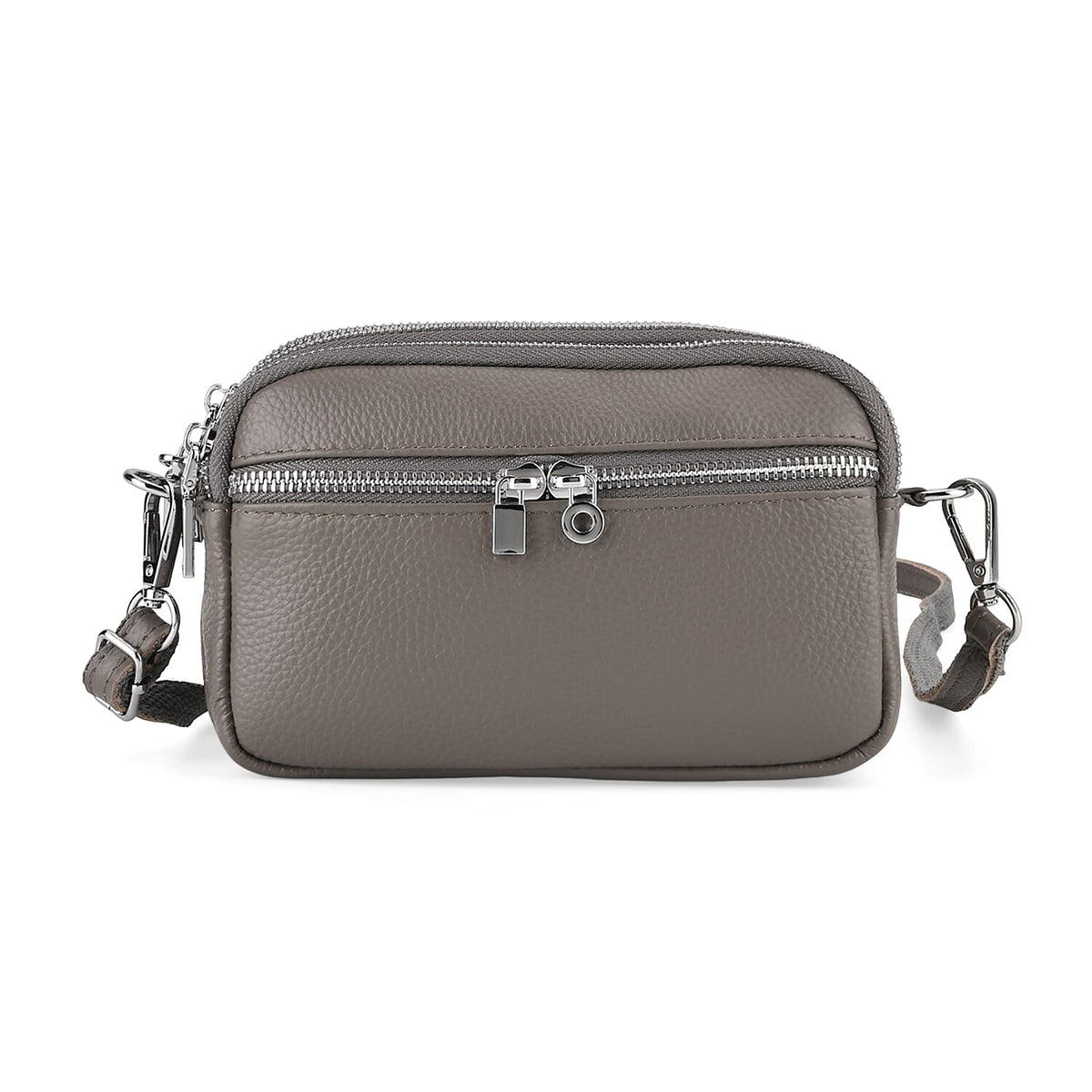 Genuine Leather Designer Minimalist Shoulder Bag - Grey V32604563 0