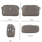 Genuine Leather Designer Minimalist Shoulder Bag - Grey