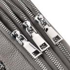 Genuine Leather Designer Minimalist Shoulder Bag - Grey