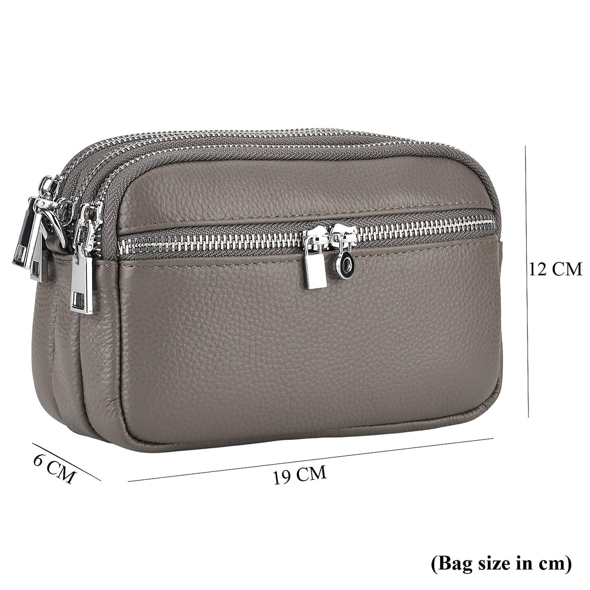 Genuine Leather Designer Minimalist Shoulder Bag - Grey V32604563 8