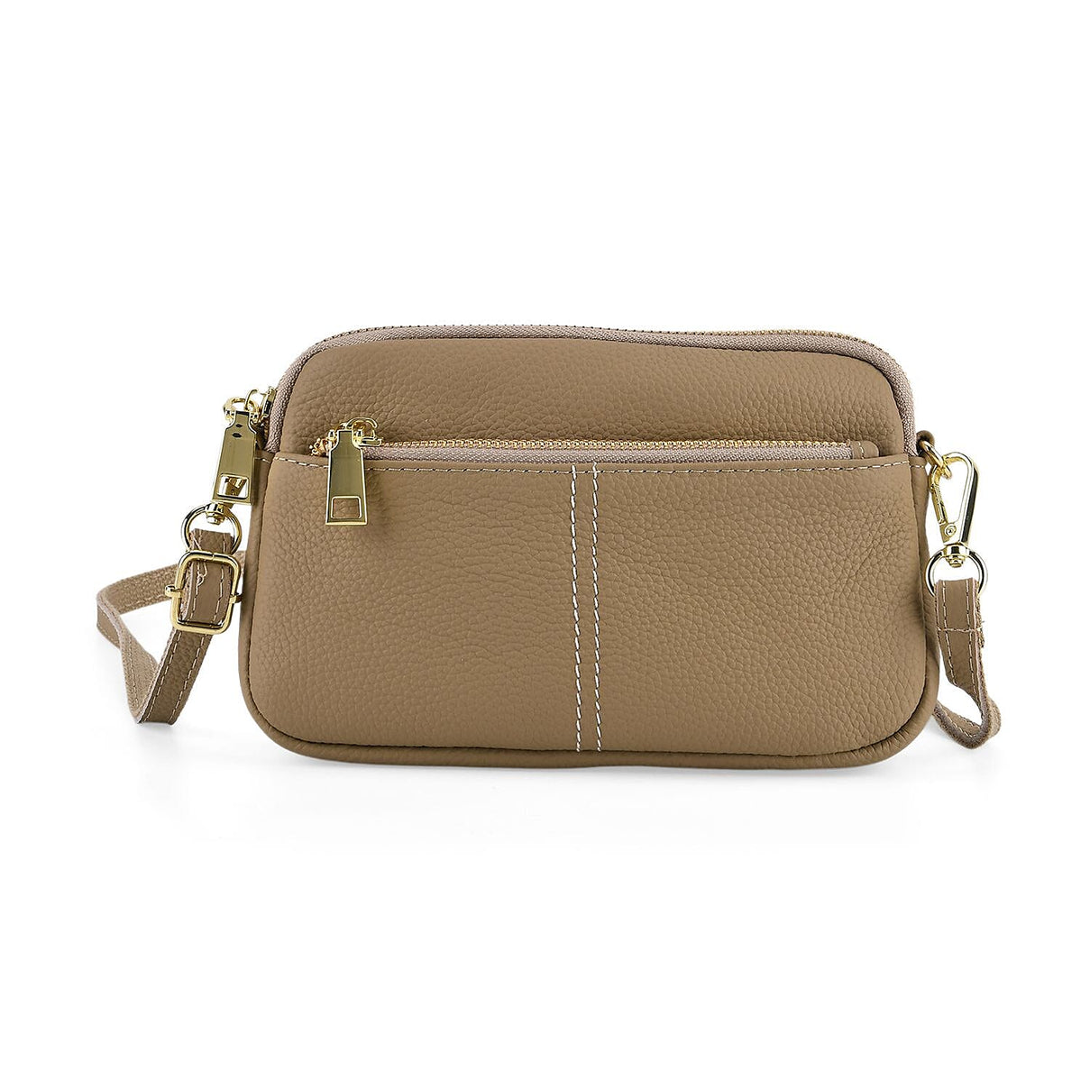 100% Genuine Leather Designer Minimalist Sling Shoulder Bag - Grey 8420509 0