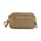 100% Genuine Leather Designer Minimalist Sling Shoulder Bag - Grey