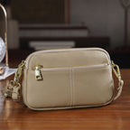 100% Genuine Leather Designer Minimalist Sling Shoulder Bag - Grey