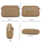 100% Genuine Leather Designer Minimalist Sling Shoulder Bag - Grey