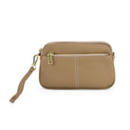 100% Genuine Leather Designer Minimalist Sling Shoulder Bag - Grey