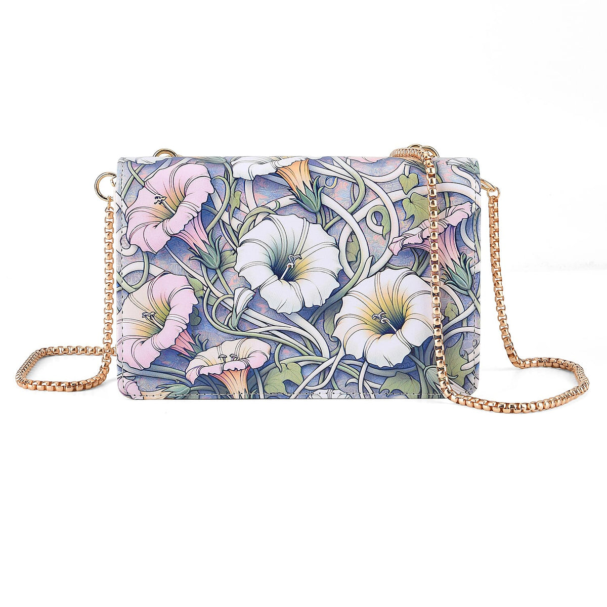 Designer-Inspired RFID-Protected Flower Print Shoulder Bag with a Magnetic Detachable Wallet - Chain Strap included - Cream V32513196 0