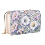 Designer-Inspired RFID-Protected Flower Print Shoulder Bag with a Magnetic Detachable Wallet - Chain Strap included - Cream